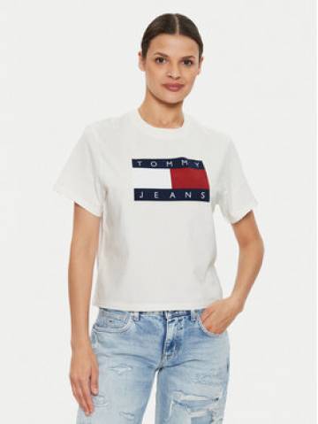 Tommy Jeans Футболка Flag DW0DW18629 Білий Boxy Fit Tommy Jeans Футболка Flag DW0DW18629 Білий Boxy Fit