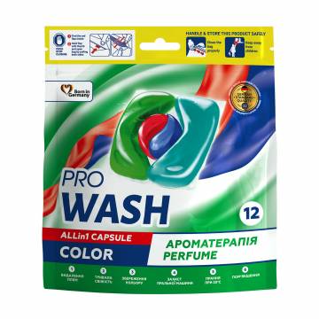 Капсулы для стирки ProWash All in 1 Color, 12 стирок, 12 шт