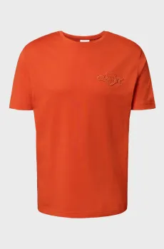 Мужская оранжевая футболка REG TONAL SHIELD SS T-SHIRT Оранжевый XL Gant 2067058