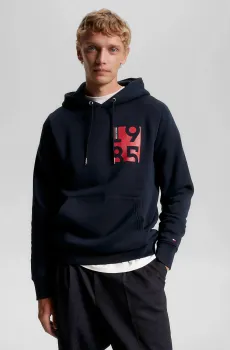 Мужское темно-синее худи CHEST PRINT Синий L Tommy Hilfiger MW0MW32752