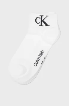 Женские белые носки (2 пары) CKJ WOMEN QUARTER 2P MONOGRAM Белый 35-38 Calvin Klein 701228813