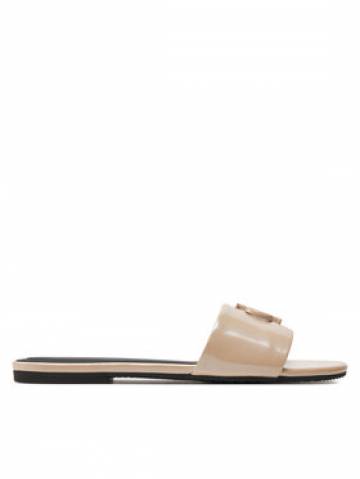 Calvin Klein Jeans Шльопанці Flat Sandal Slide Mg Met YW0YW01348 Бежевий Calvin Klein Jeans Шльопанці Flat Sandal Slide Mg Met YW0YW01348 Бежевий