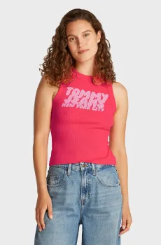 Женская розовая майка Розовый S Tommy Jeans DW0DW21339