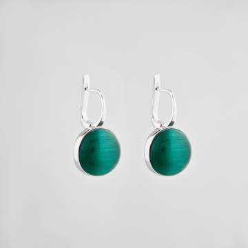 Серебряные серьги Minimal 1518-green Серебряные серьги Minimal 1518-green