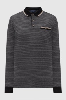 Серое поло в узор