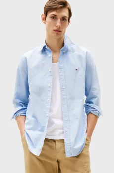 Мужская голубая рубашка SOLID HERITAGE OXFORD Голубой S Tommy Hilfiger MW0MW35774