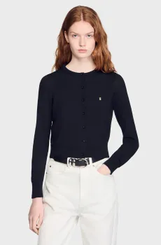 Женский черный кардиган Черный XS Sandro SFPCA01377_Black