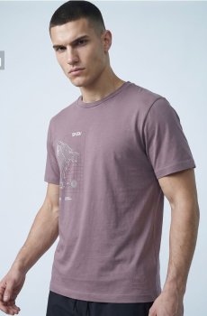 Бавовняна футболка slim fit з коротким рукавом Active - рожевувато-ліловий