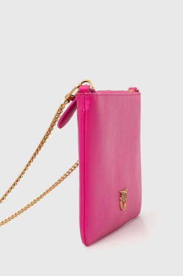 Кожаная сумочка Pinko цвет розовый Кожаная сумочка Pinko цвет розовый