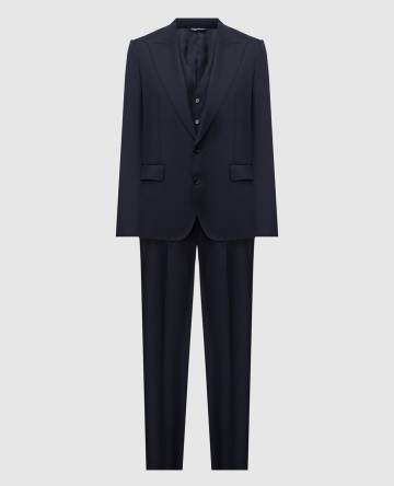 Синий костюм из шерсти Синий костюм из шерсти
