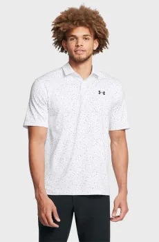 Мужское белое поло с узором UA T2G Printed Polo Белый S Under Armour 1383715-100
