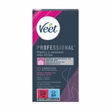 Восковые полоски для депиляции Veet Professional для нормальной кожи, 12 шт Восковые полоски для депиляции Veet Professional для нормальной кожи, 12 шт