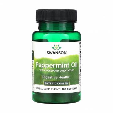 Масло мяты перечной Swanson Peppermint Oil with Rosemary and Thyme с розмарином и тимьяном, 100 гелевых капсул Масло мяты перечной Swanson Peppermint Oil with Rosemary and Thyme с розмарином и тимьяном, 100 гелевых капсул
