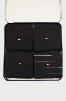 Мужские черные носки (4 пары) GIFTBOX Черный 43-46 Tommy Hilfiger 701238504
