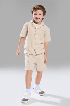 Комплект: сорочка і шорти - бежевий
