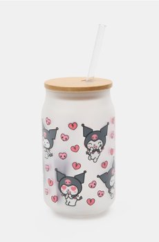Горнятко з кришкою та соломинкою Kuromi - різнобарвний