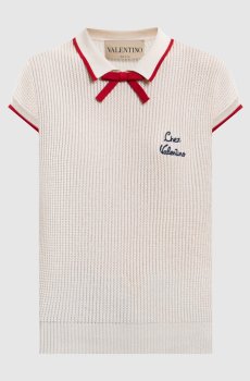 Бежевый топ с логотипом