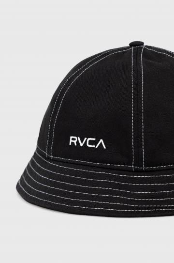 Шляпа из хлопка RVCA цвет чёрный хлопковый Шляпа из хлопка RVCA цвет чёрный хлопковый
