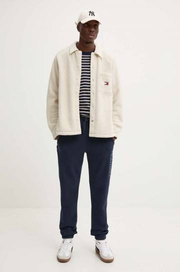 Куртка-рубашка Tommy Jeans цвет бежевый переходная DM0DM19647 Куртка-рубашка Tommy Jeans цвет бежевый переходная DM0DM19647