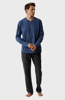 Мужская пижама (лонгслив, брюки) Разноцветный L Atlantic NMP-389