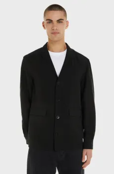 Мужской черный пиджак LINEN VISCOSE SHIRT BLAZER Черный S Calvin Klein K10K111085