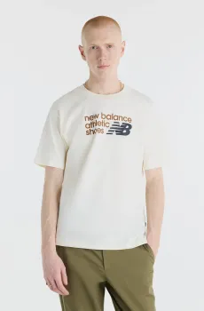 Мужская белая футболка Athletics Premium Relaxed Chest Logo Белый L New Balance MT51900AGA