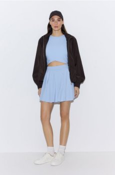 Reserved - Гладкі шорти-спідниця - блідо-блакитний - 564JS-05X