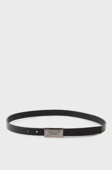 Женский черный кожаный ремень SCRIPT PLAQUE 2.0 Черный 75 Tommy Jeans AW0AW18103