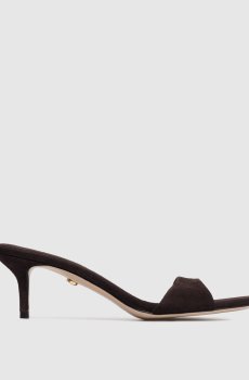 Замшевые коричневые мюли