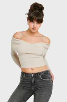 Женский бежевый топ Бежевый S Tally Weijl SPUVIRIFA