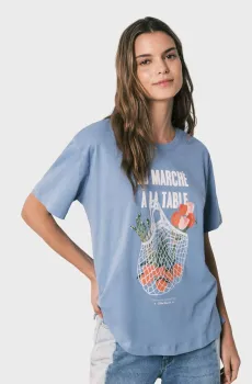 Женская синяя футболка Синий M womensecret 3273295