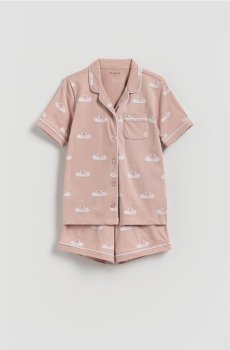 Reserved - Піжамний комплект із двох предметів з візерунком - пильно-рожевий - 103IF-39X