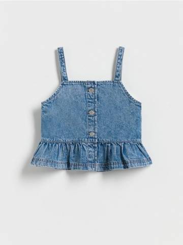 Reserved - Джинсовий топ з воланом - синій - 699FG-55J