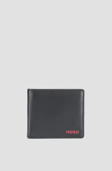 Мужской черный кожаный кошелек Черный ONESIZE HUGO 50470760;002
