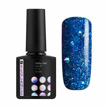 Гель-лак для ногтей Reglance Gel Polish 100 Синий с блестками, 7.5 мл Гель-лак для ногтей Reglance Gel Polish 100 Синий с блестками, 7.5 мл