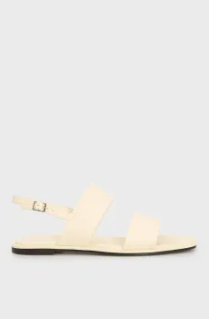 Женские белые кожаные сандалии FLAT SANDAL - HE Белый 40 Calvin Klein HW0HW02377