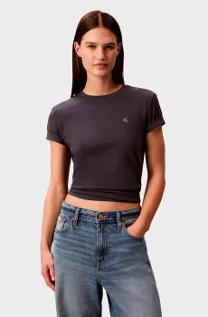 Женская серая футболка MONOGRAM Серый XS Calvin Klein LV047B224G