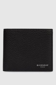 Черный кожаный портмоне с логотипом