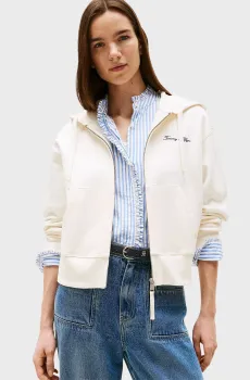 Женское белое худи Белый L Tommy Hilfiger WW0WW45742