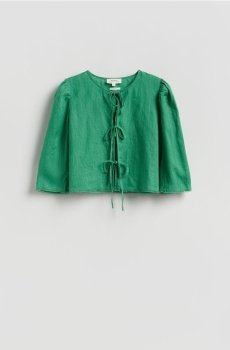 Reserved - Лляна блуза - зелений - 860IR-77X