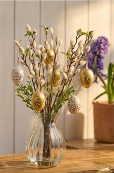 Набір великодніх підвісок у формі яєць, 3 штуки - золотий