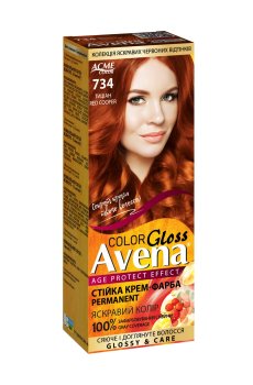 Cтойкая крем-краска для волос Acme Color Avena Gloss Color 734 Тициан, 133 мл