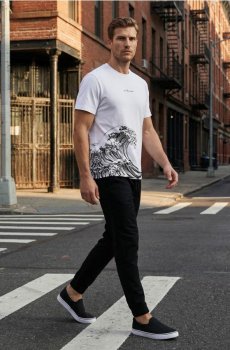 Бавовняна футболка з написом On The Ware - білий