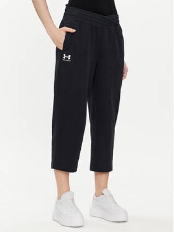 Under Armour Спортивні штани Ua Rival Terry Crop Wide Leg 1382737-001 Чорний Loose Fit Under Armour Спортивні штани Ua Rival Terry Crop Wide Leg 1382737-001 Чорний Loose Fit