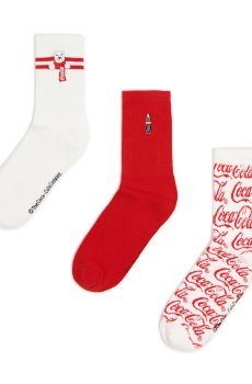 Cropp - Шкарпетки, 3 пари Coca-Cola - білий