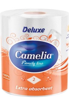 Бумажное полотенце Camelia Deluxe белое, 2-слойное, 156 отрывов, 1 шт