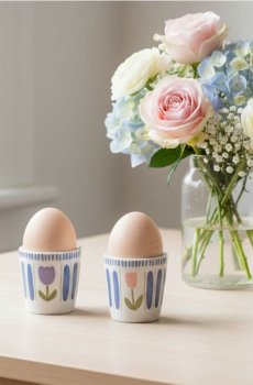 Підставки для яєць з квітковим мотивом 2 pack - різнобарвний