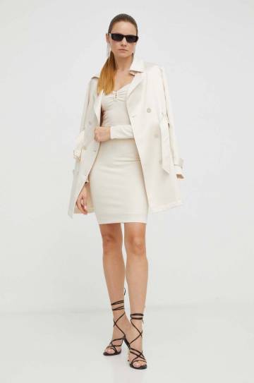 Платье Guess цвет бежевый mini облегающая Платье Guess цвет бежевый mini облегающая