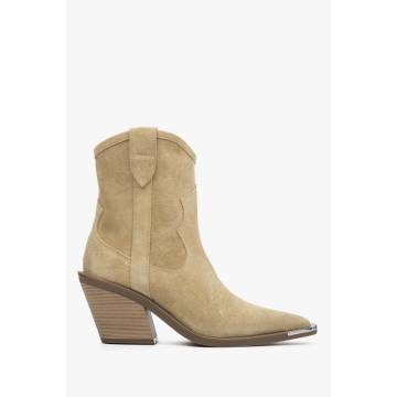 Козаки замшеві світло-бежеві Estro ER00113677