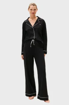 Женская черная пижама (рубашка, брюки) SHIRT Черный M Tommy Hilfiger UW0UW06142